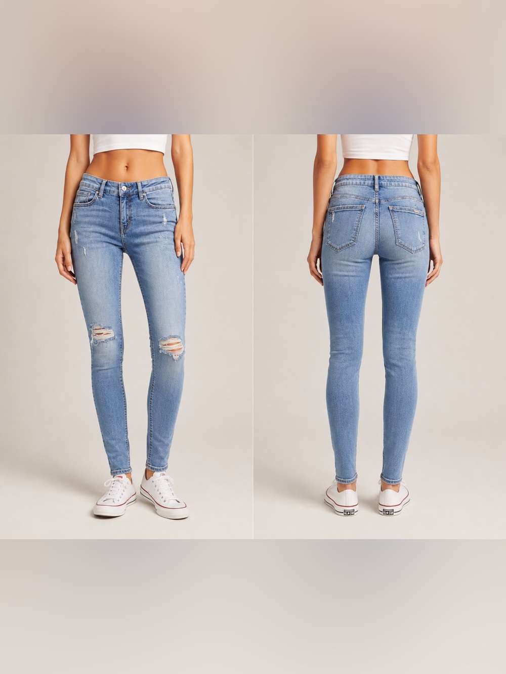 MANGO Women's Ripped Skinny Jeans SZ-2